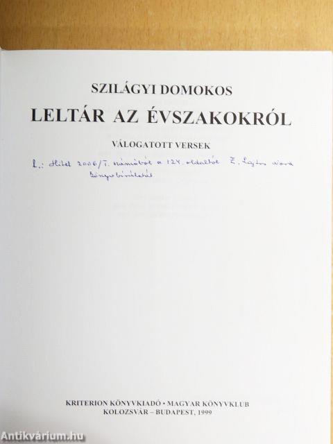 Leltár évszakokról