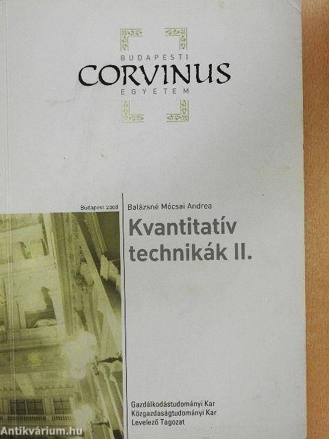 Kvantitatív technikák II.