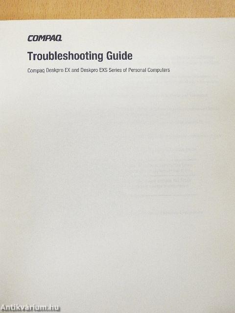 Compaq - Troubleshooting Guide/Getting Started