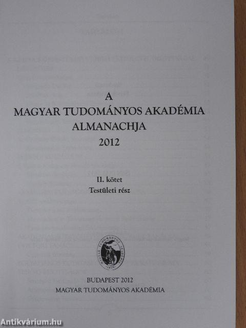 A Magyar Tudományos Akadémia Almanachja 2012 II.