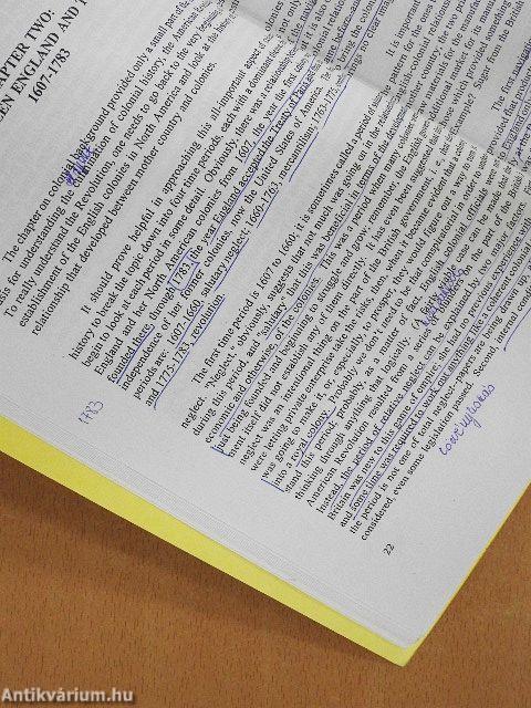 United States History: A Brief Introduction for Hungarian Students