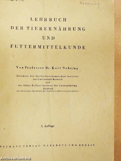 Lehrbuch der Tierernährung und Futtermittelkunde