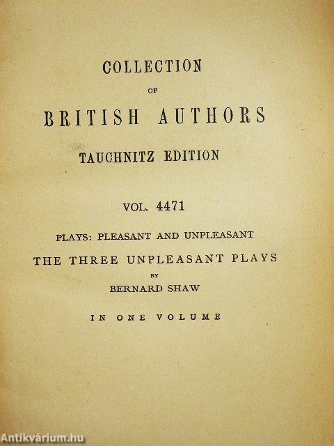 The Three Unpleasant Plays
