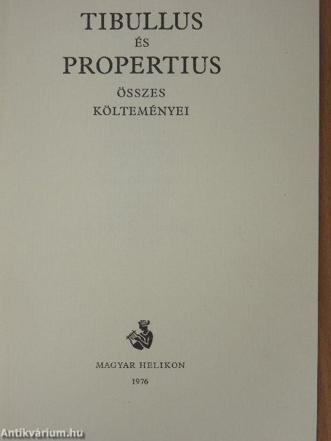 Tibullus és Propertius összes költeményei
