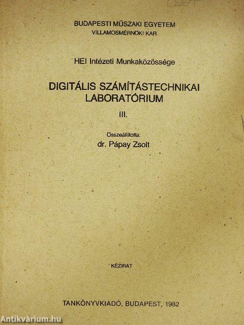 Digitális számítástechnikai laboratórium III.