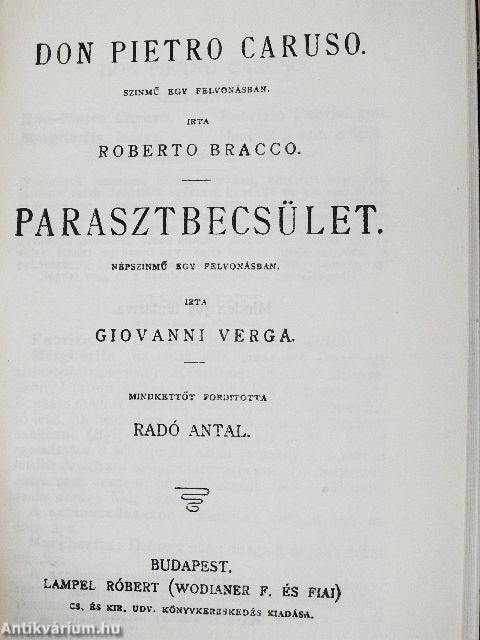 Trilby/Joyzelle/Kain/Don Pietro Caruso/Parasztbecsület