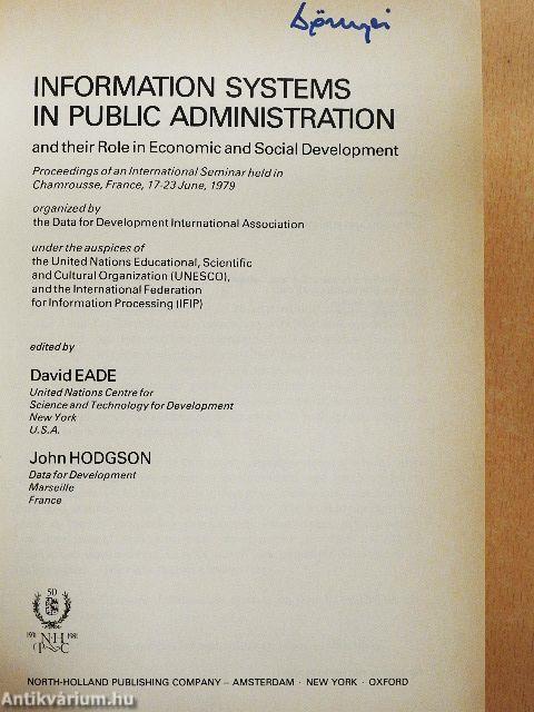Information Systems in Public Administration