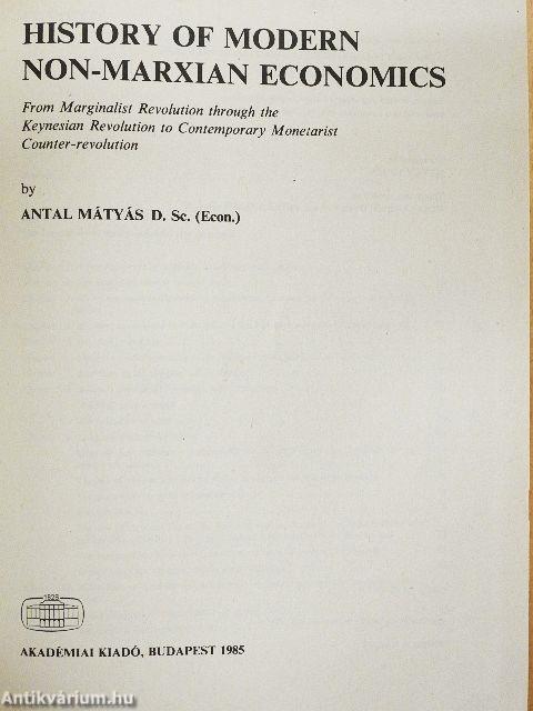 History of Modern Non-Marxian Economics