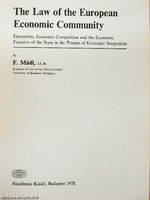 The Law of the European Economic Community