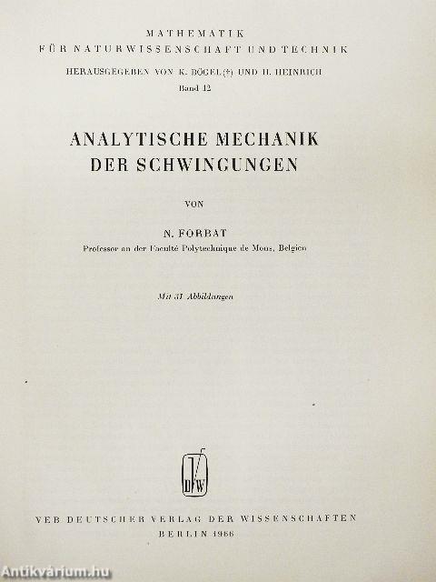 Analytische Mechanik der Schwingungen