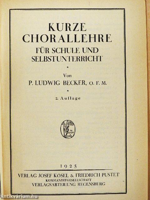 Kurze Chorallehre für Schule und Selbstunterricht