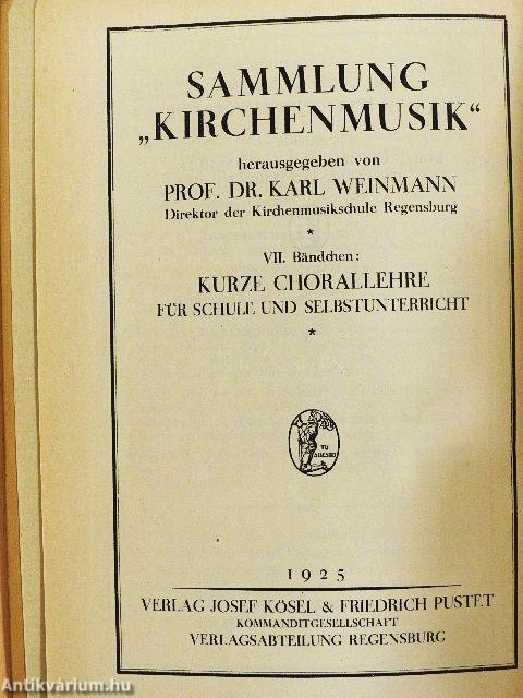 Kurze Chorallehre für Schule und Selbstunterricht