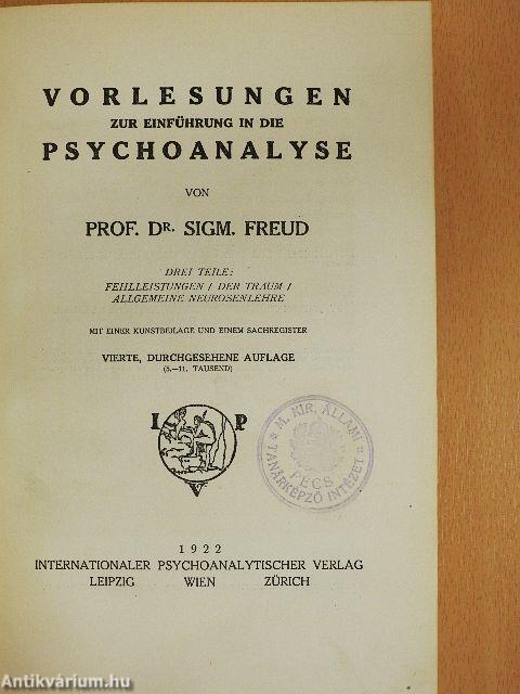 Vorlesungen zur Einführung in die Psychoanalyse