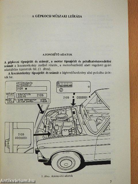 VAZ-2106, 21061, 21062, 21063, 21064, 21066 típusú személygépkocsik üzemeltetési utasítása