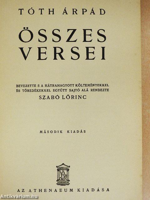 Tóth Árpád összes versei