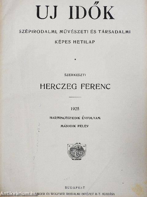 Uj Idők 1925. (nem teljes évfolyam)