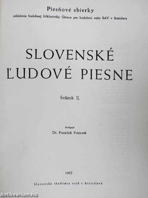 Slovenské L'Udové Piesne II.