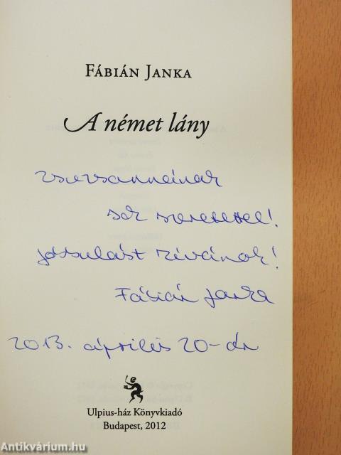 A német lány (dedikált példány)