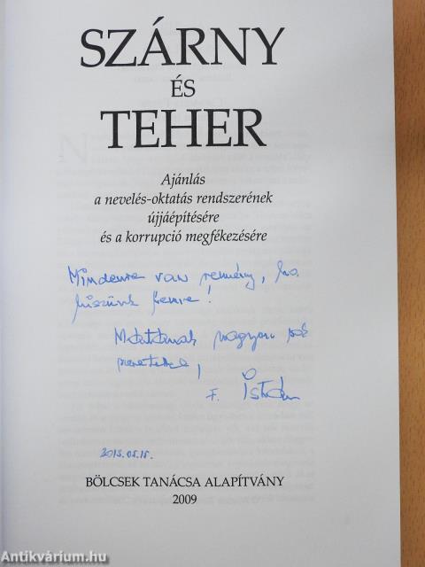 Szárny és teher (dedikált példány)