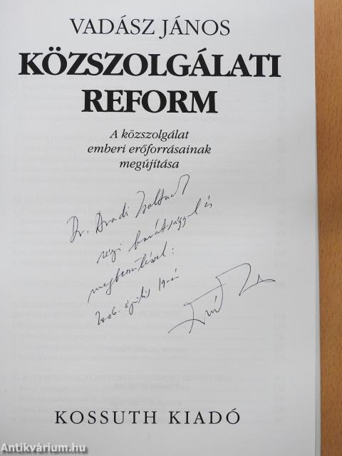 Közszolgálati reform (dedikált példány)