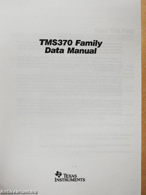 TMS370 Family Data Manual
