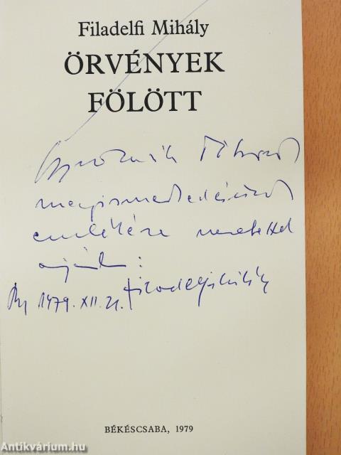 Örvények fölött (dedikált példány)