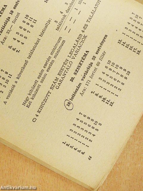 Lottó variációk III.