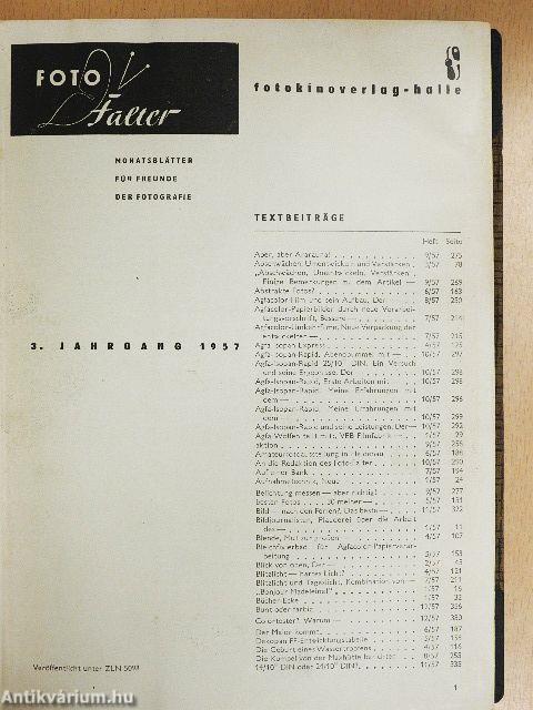 Fotofalter 1957. Januar-Dezember