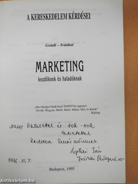 Marketing kezdőknek és haladóknak (dedikált példány)
