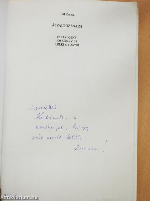 Átváltozásaim (dedikált példány)