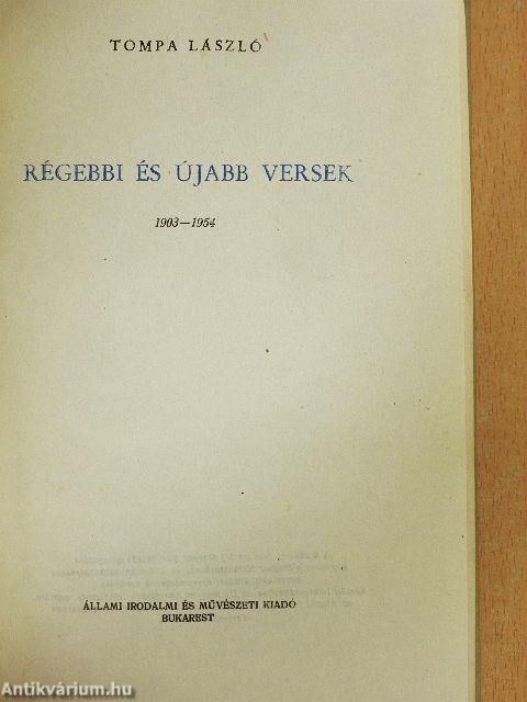 Régebbi és újabb versek