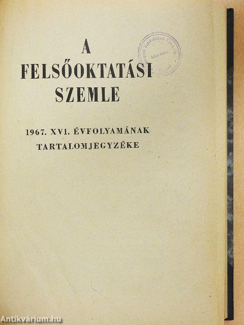 Felsőoktatási Szemle 1967. január-december