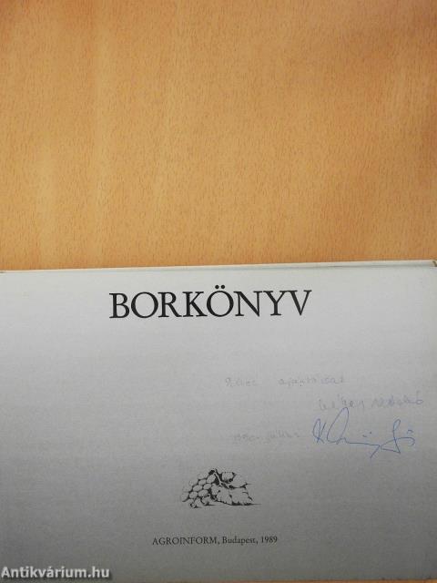 Borkönyv (kétszeresen dedikált példány)