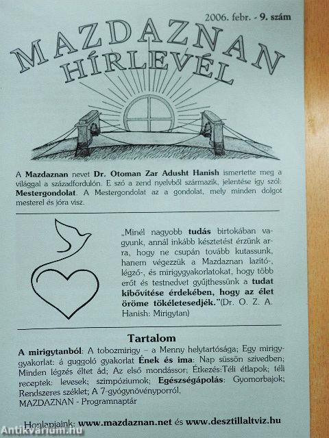 Mazdaznan Hírlevél 2006. február