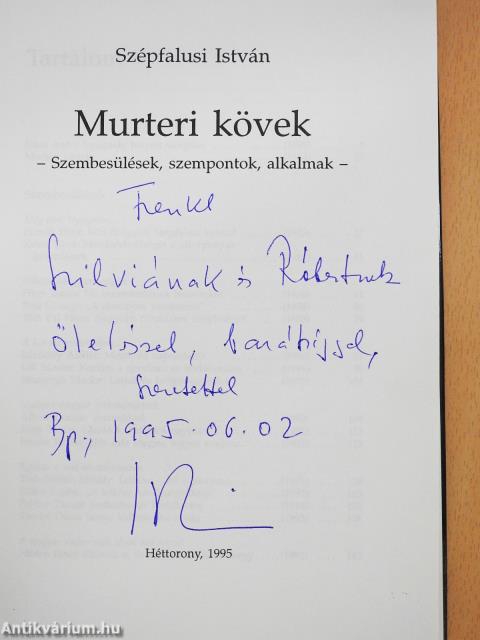 Murteri kövek (dedikált példány)