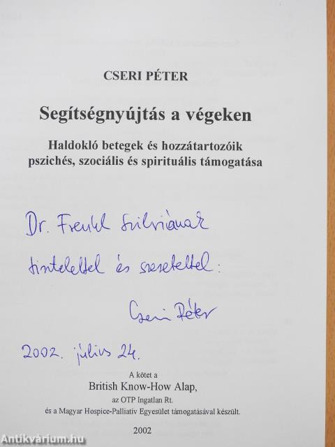 Segítségnyújtás a végeken (dedikált példány)