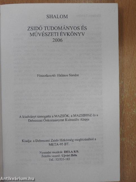 Shalom - Zsidó Tudományos és Művészeti Évkönyv 2006