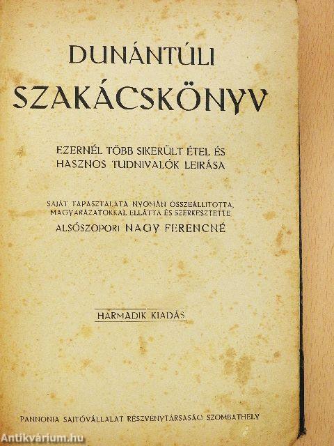 Dunántúli szakácskönyv (rossz állapotú)