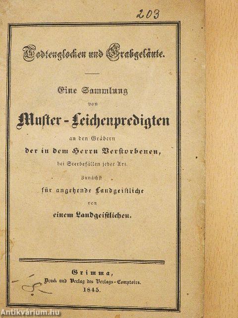 Eine Sammlung von Muster-Leichenpredigten (gótbetűs)