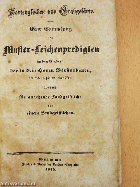 Eine Sammlung von Muster-Leichenpredigten (gótbetűs)