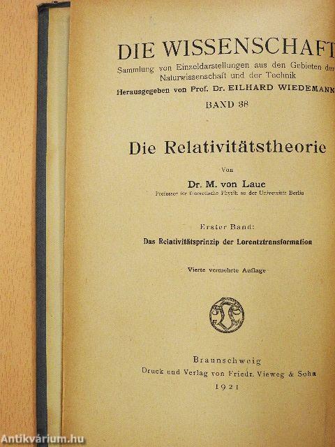 Die Relativitätstheorie I-II.