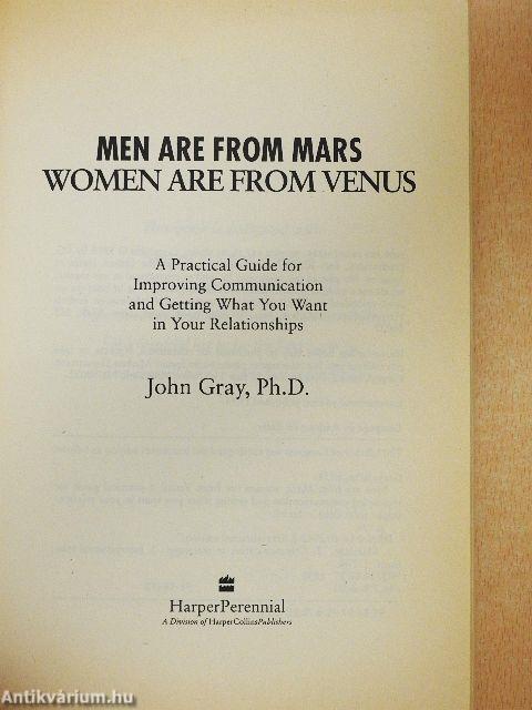 Men Are from Mars, Women Are from Venus