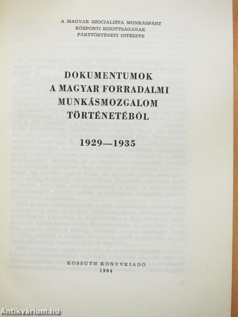 Dokumentumok a magyar forradalmi munkásmozgalom történetéből II. (dedikált példány)