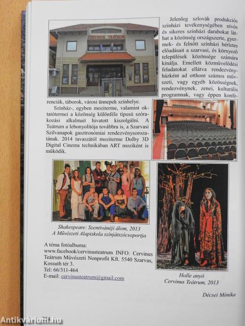 Városunk Szarvas (többszörösen dedikált példány)