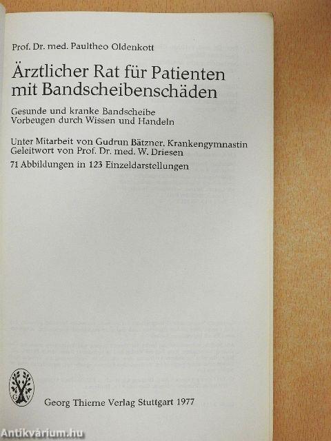 Ärztlicher Rat für Patienten mit Bandscheibenschäden