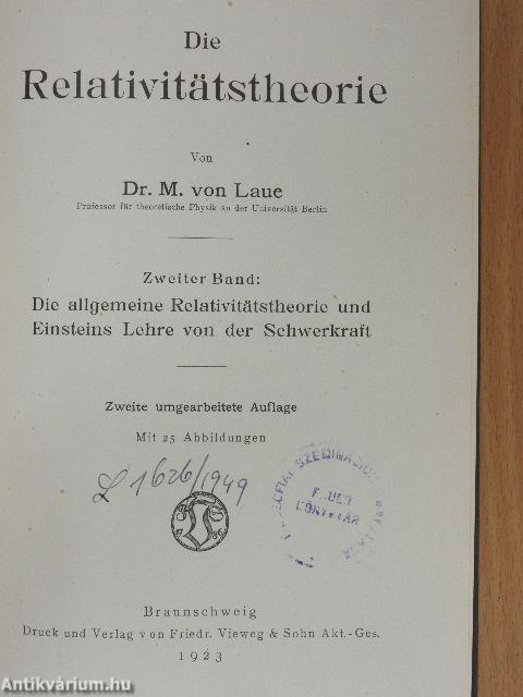 Die Relativitätstheorie I-II.