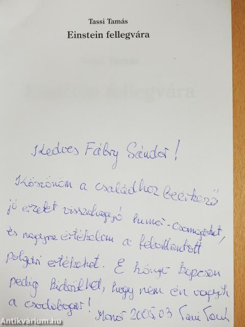 Einstein fellegvára (dedikált példány)