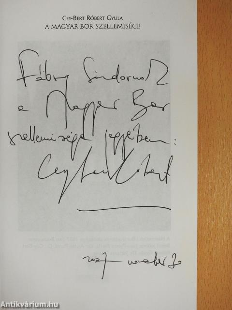 A magyar bor szellemisége (dedikált példány)