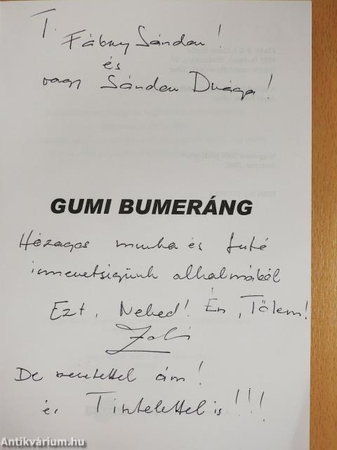 Gumi Bumeráng (dedikált példány)