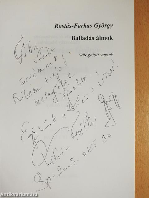 Balladás álmok (dedikált példány)